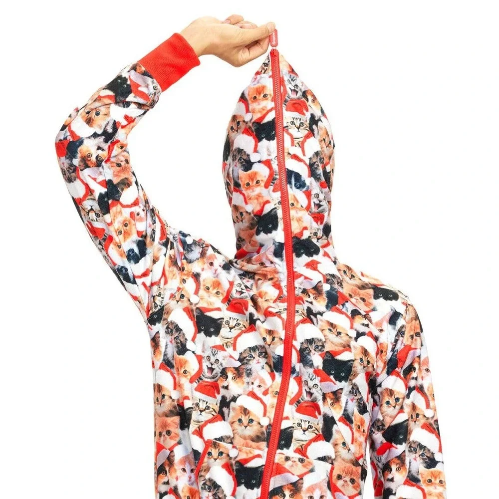 New Tipsy Elves Men's Meowy Catmus Jumpsuit Size‎ L - Picture 2 of 8
